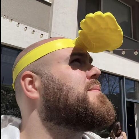 Novelty Hand-Shaped Sun Visor Hat, Funny Hand-Patterned Headband for Outdoor, Pink and Yellow, Unisex in Kuwait