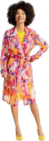 Masseys Sheer Organza Trench Coat for Women with an Adjustable Waist Tie in Kuwait