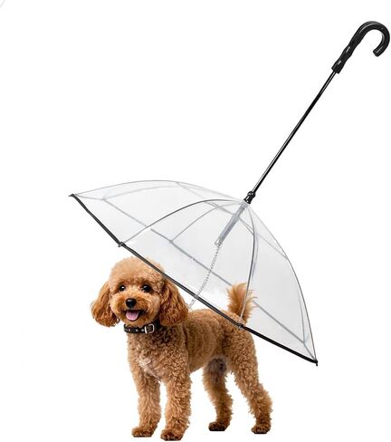 NAMSAN Dog Umbrella for Small Dogs, Clear Dog Umbrella with Adjustable Leash for Small Dogs Rainy Snowy Day Walking, Outdoor Puppy Body Protective, Self-Assembly in Kuwait