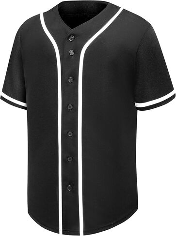 PSOOO Unisex Baseball Jersey Button Down Shirts Short Sleeve Hipster Hip Hop Sports Uniforms for Men Women in Saudi Arabia