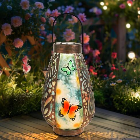 MUMTOP Butterfly Solar Lights Outdoor Decorative, Hanging Solar Outdoor Lanterns Waterproof Butterflies Yard Decorations for Table Patio Garden Backyard Courtyard Porch Outside in Saudi Arabia