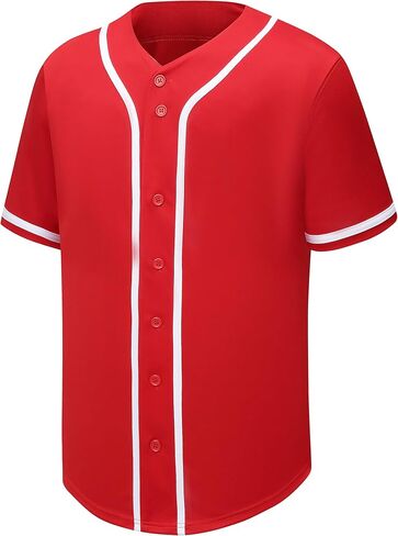 PSOOO Unisex Baseball Jersey Button Down Shirts Short Sleeve Hipster Hip Hop Sports Uniforms for Men Women in Saudi Arabia