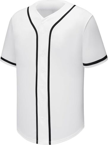 PSOOO Unisex Baseball Jersey Button Down Shirts Short Sleeve Hipster Hip Hop Sports Uniforms for Men Women in Saudi Arabia