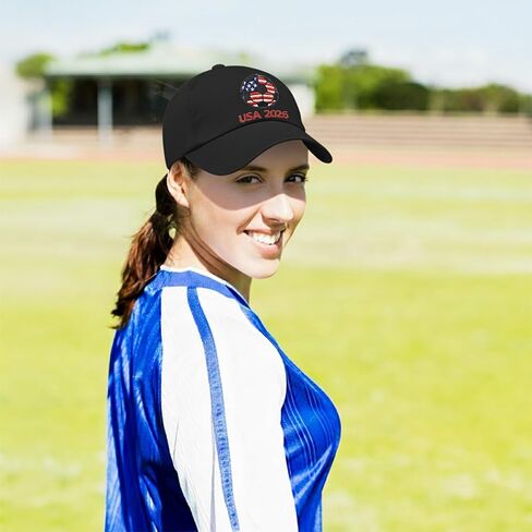 World Cup USA Hat 2026 - Adjustable Soccer Baseball Cap,World Cup Merchandise Gifts Accessories Decorations,Football Supporter Gear,American Flag Embroidery Cotton Hat for Men & Women Black in Kuwait