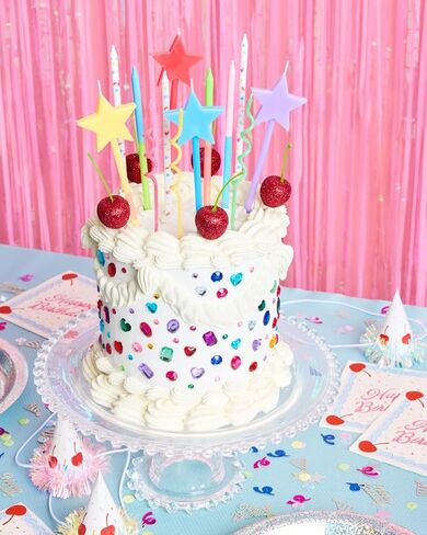 xo, Fetti Fun Novelty Birthday Candles - 14 Piece Set | Star Shaped, Glitter, Pastel Rainbow, Party Decorations, Celebrations, Sparkle, Unique Candles in Kuwait