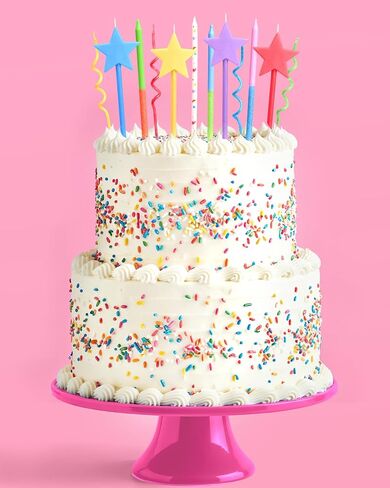 xo, Fetti Fun Novelty Birthday Candles - 14 Piece Set | Star Shaped, Glitter, Pastel Rainbow, Party Decorations, Celebrations, Sparkle, Unique Candles in Kuwait