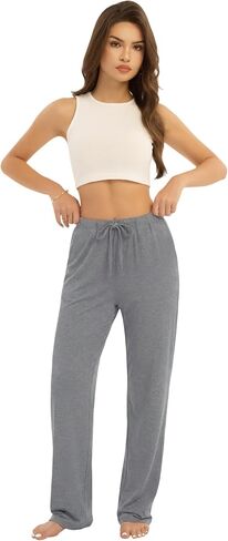3-Pack Womens Pajama Pants with Drawstring, Soft Sleep & Lounge Pants in Kuwait