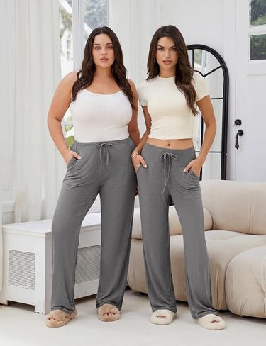 3 Pack Womens High-Waisted Pajama Pants with Pockets, Comfy Sleep Pj Pants for Yoga Lounge in Saudi Arabia