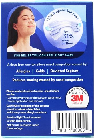 Breathe Right Nasal Strips Clear For Sensitive Skin Large 30 Each (Pack of 12) in Kuwait