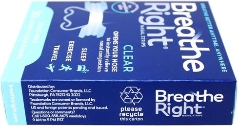 Breathe Right Nasal Strips Clear For Sensitive Skin Large 30 Each (Pack of 12) in Kuwait