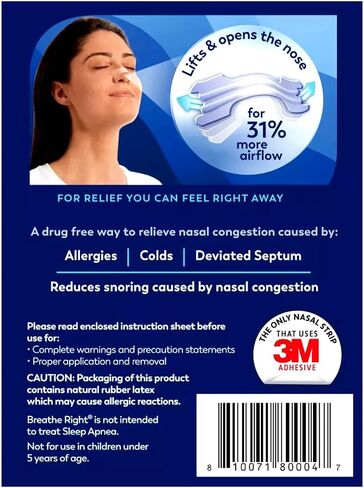 Breathe Right Nasal Strips Original Tan Small/Medium 30 ea in Kuwait
