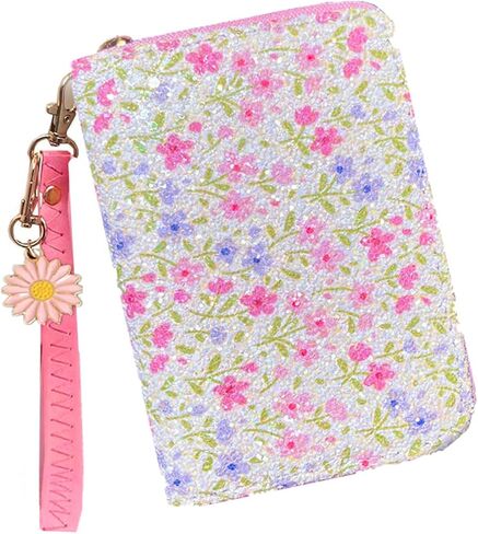 AACKS Flower Wallets with Strap Little Girls Flower Coin Pouch Small Cute Wallet for Teen Girls with Coin Pocket Cherry Fruit Wallet in Saudi Arabia