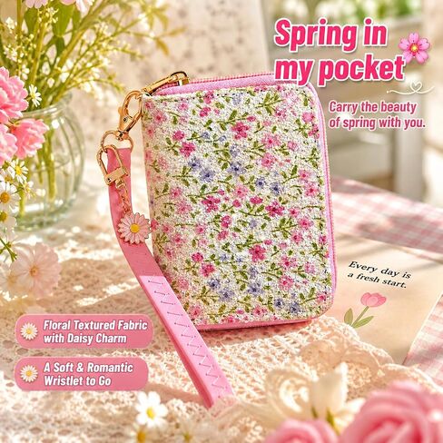 AACKS Flower Wallets with Strap Little Girls Flower Coin Pouch Small Cute Wallet for Teen Girls with Coin Pocket Cherry Fruit Wallet in Saudi Arabia