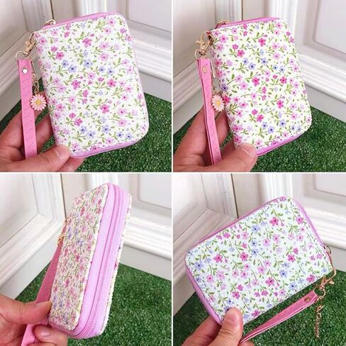 AACKS Flower Wallets with Strap Little Girls Flower Coin Pouch Small Cute Wallet for Teen Girls with Coin Pocket Cherry Fruit Wallet in Saudi Arabia