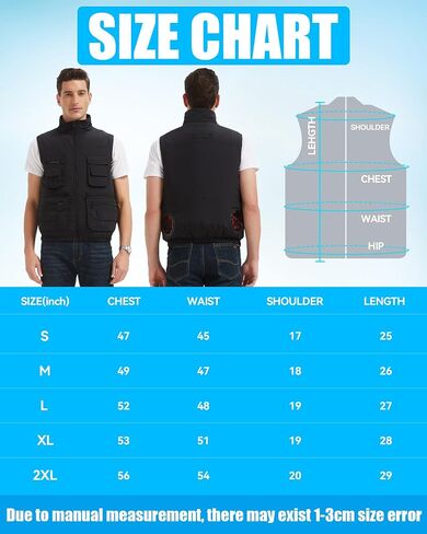 21V Cooling Fan Vest for Men and Women, With Max 12000 RPM 2 Fan & Up to 16 Hours Runtime 20000mAh Battery in Saudi Arabia