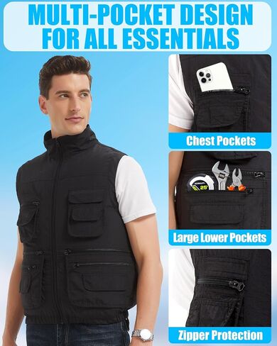 21V Cooling Fan Vest for Men and Women, With Max 12000 RPM 2 Fan & Up to 16 Hours Runtime 20000mAh Battery in Saudi Arabia