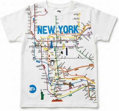 تي شيرت Artisan Owl New York MTA Subway للأطفال، أبيض in Kuwait