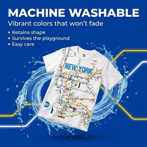 تي شيرت Artisan Owl New York MTA Subway للأطفال، أبيض in Kuwait