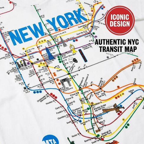 تي شيرت Artisan Owl New York MTA Subway للأطفال، أبيض in Kuwait