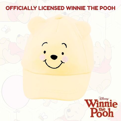 Disney Winnie the Pooh Toddler Baseball Hat – Kids Breathable Cotton Adjustable Cap with 3D Ears – Sun Hat for Boys & Girls Ages 2-6 in Kuwait
