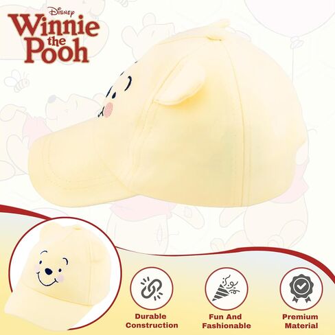 Disney Winnie the Pooh Toddler Baseball Hat – Kids Breathable Cotton Adjustable Cap with 3D Ears – Sun Hat for Boys & Girls Ages 2-6 in Kuwait