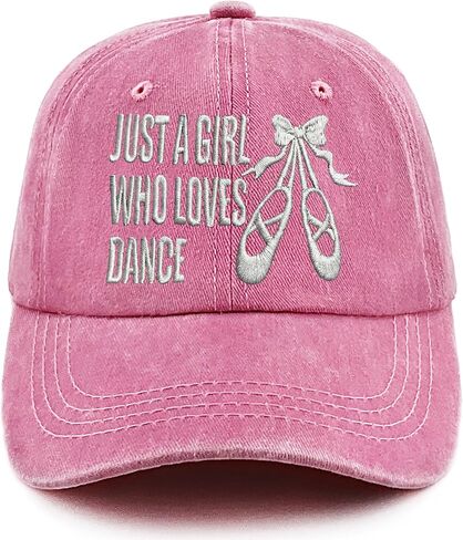 Ballet Gifts for Women Girls Just a Girl Who Loves Dance Embroidered Baseball Cap in Saudi Arabia