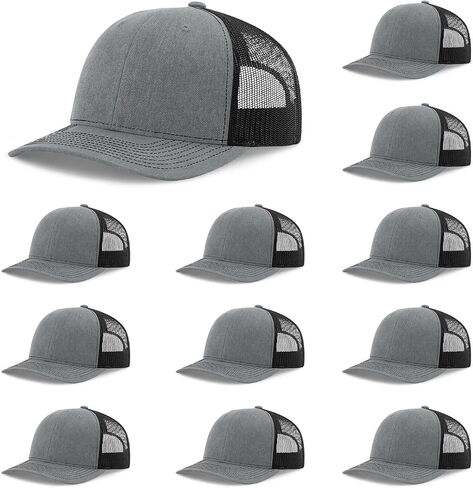 Richardson 112 Youth Adjustable Trucker Hat - Premium Structured Six Panel Snapback Cap - Blank, Bulk Richardson Hats in Kuwait