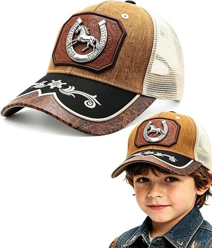 URAMAN Country Hats for Boys Girls Cowboy Hats for Kids Western Trucker Hat Toddler Baseball Cap for Rodeo Theme Party in Saudi Arabia