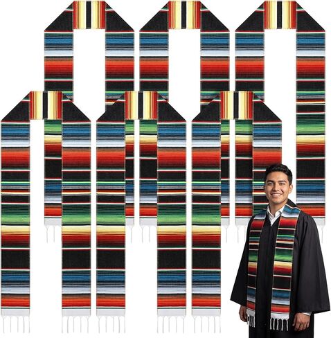 Janmercy Serape وشاح التخرج المكسيكي الأصيل فئة 2026 من أصل اسباني Serape سرق وشاح فئة الوشاح in Kuwait