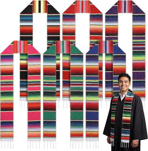 Janmercy Serape وشاح التخرج المكسيكي الأصيل فئة 2026 من أصل اسباني Serape سرق وشاح فئة الوشاح in Kuwait
