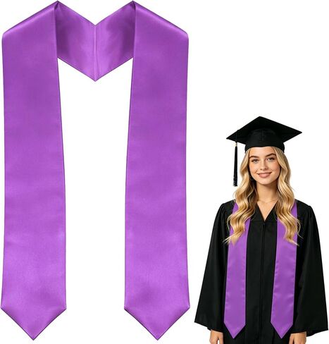 72 Inch Plain Graduation Stole for Adults – Unisex Graduation Sash Class of 2026 for High School & College in Kuwait
