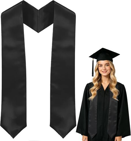 72 Inch Plain Graduation Stole for Adults – Unisex Graduation Sash Class of 2026 for High School & College in Kuwait