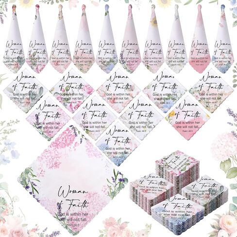 Tegeme 60 Pcs Church Gifts Bulk Handkerchiefs for Women Prayer Cloth Christian Handkerchiefs Bible Verse Gift in Kuwait