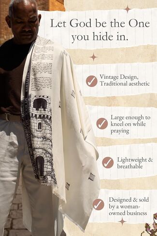 Refuge Prayer Scarf – Christian Scripture Prayer Shawl with Bible Verses, Lightweight Modal Christian Scarf, Christian Gift, Bible Study & Prayer Gift in Saudi Arabia