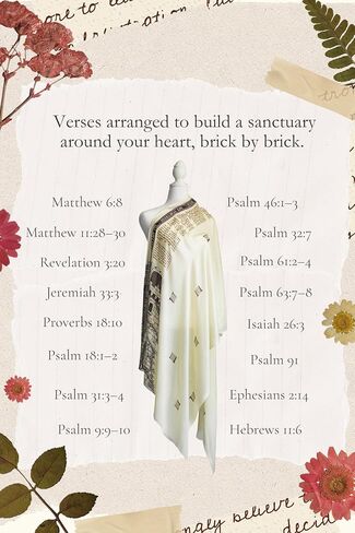 Refuge Prayer Scarf – Christian Scripture Prayer Shawl with Bible Verses, Lightweight Modal Christian Scarf, Christian Gift, Bible Study & Prayer Gift in Saudi Arabia