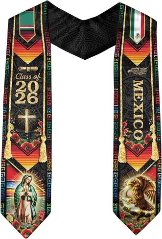Mexican Graduation Sash, Cross Graduate Stole, Class Of 2026, Mexican Stole, Estolas De Graduacion in Saudi Arabia