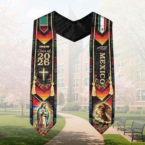 Mexican Graduation Sash, Cross Graduate Stole, Class Of 2026, Mexican Stole, Estolas De Graduacion in Saudi Arabia