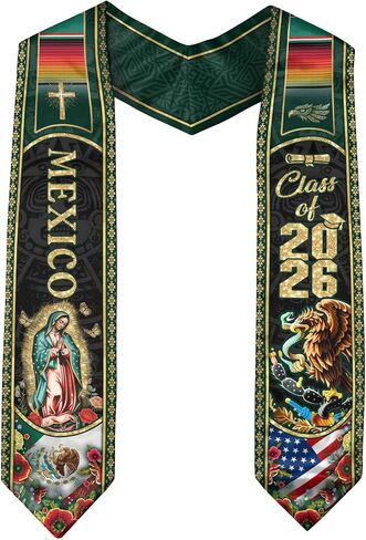 Mexican Graduation Sash, Cross Graduate Stole, Class Of 2026, Mexican Stole, Estolas De Graduacion in Saudi Arabia
