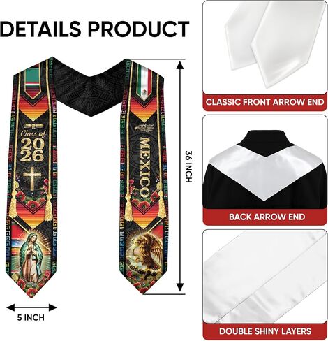 Mexican Graduation Sash, Cross Graduate Stole, Class Of 2026, Mexican Stole, Estolas De Graduacion in Saudi Arabia