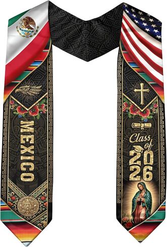 Mexican Graduation Sash, Cross Graduate Stole, Class Of 2026, Mexican Stole, Estolas De Graduacion in Saudi Arabia