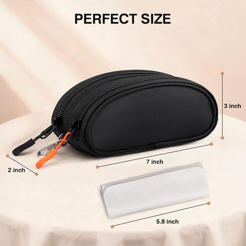 Marvolia Double Glasses Case Large Soft Eyeglass Case for Women Men Portable Zipper Sunglasses Pouch with Keychain Clip in Saudi Arabia