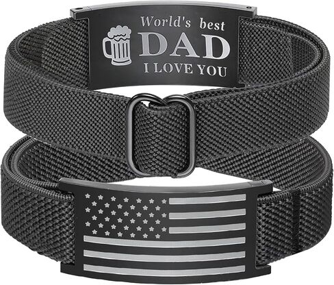 Fathers Day Gift for Dad from Daughter Son, Stainless Steel Mens Bracelet - Dad Gifts to Express Love, Thoughtful Best Dads Ever Gifts for Father’s Day Papa Men Birthday in Saudi Arabia