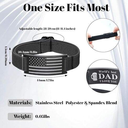 Fathers Day Gift for Dad from Daughter Son, Stainless Steel Mens Bracelet - Dad Gifts to Express Love, Thoughtful Best Dads Ever Gifts for Father’s Day Papa Men Birthday in Saudi Arabia