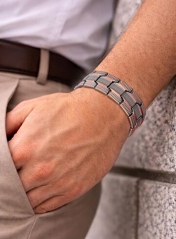 Copper Bracelet for Men Pure Copper Magnetic Bracelets for Mens Handmade Adjustable Bracelet With 3-Row Powerful Magnets Jewelry Gifts For Men With Sizing Tools in Saudi Arabia