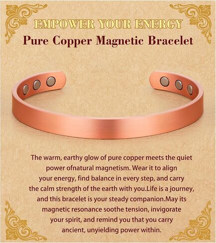 Copper Bracelet for Men Pure Copper Magnetic Bracelets for Mens Handmade Adjustable Bracelet With 3-Row Powerful Magnets Jewelry Gifts For Men With Sizing Tools in Saudi Arabia