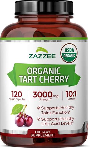 Zazzee USDA مستخلص الكرز العضوي 10:1، 60 كبسولة نباتية، كمية تكفي لمدة شهرين، كرز مونتمورنسي، دعم يومي لمضادات الأكسدة، مكمل عشبي عضوي، طبيعي بالكامل، غير معدل وراثيًا، صنع في الولايات المتحدة الأمريكية in Kuwait
