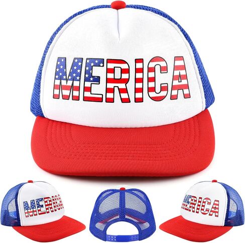 Labrostar 4th of July Hat Fourth of July Accessories American Flag Hat 4th of July Accessories Adjustable USA Hat Trucker Hats for Men Women Teen in Kuwait