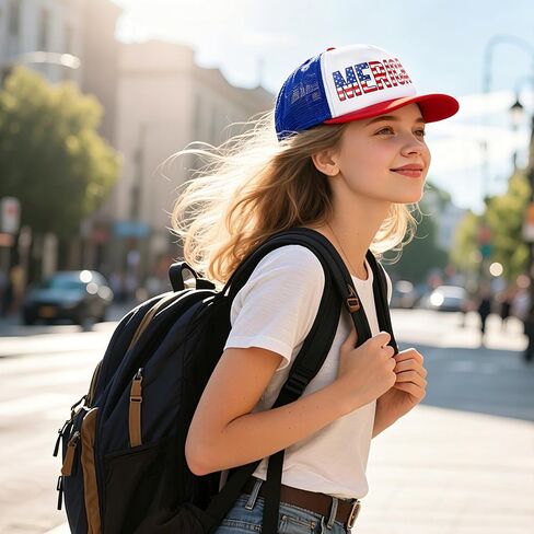 Labrostar 4th of July Hat Fourth of July Accessories American Flag Hat 4th of July Accessories Adjustable USA Hat Trucker Hats for Men Women Teen in Kuwait