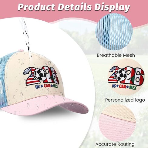 USA, CAN, MEX 2026 World Soccer Fan Hat–Host Countries Embroidered Baseball Cap, Trucker Hat for Men & Women in Saudi Arabia