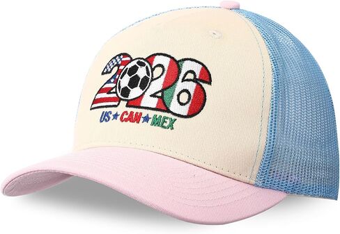 USA, CAN, MEX 2026 World Soccer Fan Hat–Host Countries Embroidered Baseball Cap, Trucker Hat for Men & Women in Saudi Arabia